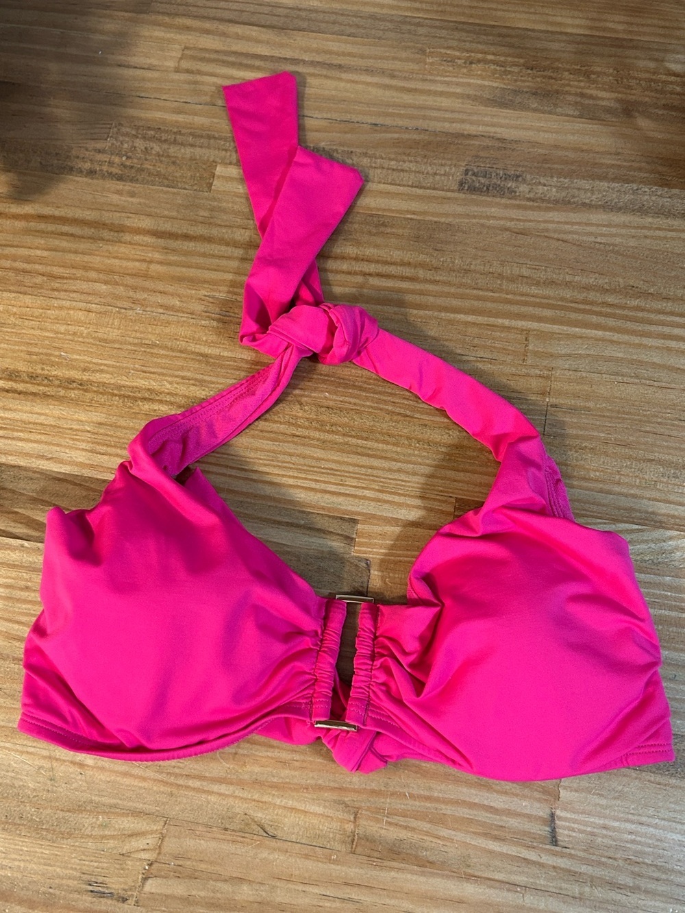 Tommy Bahama Women’s Hot Pink Ruched Underwire Halter Bikini Top Size S